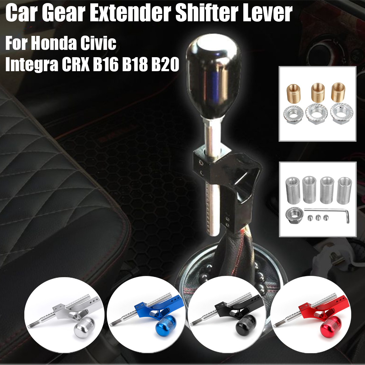 Aluminum-Gear-Extender-Adjustable-Car-Shifter-Lever-Shift-Knob-For-Honda-Civic-Integra-CRX-B16-B18-B-1795077-1