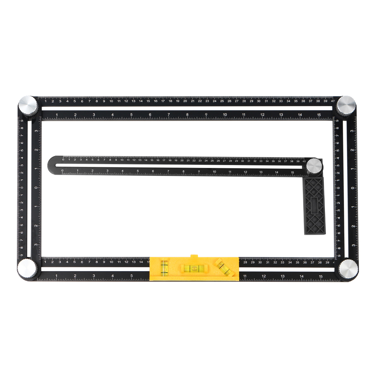 Aluminum-Multifunction-Four-Square-Folding-Ruler-Woodworking-Scriber-Position-Hole-Opener-1368801-1