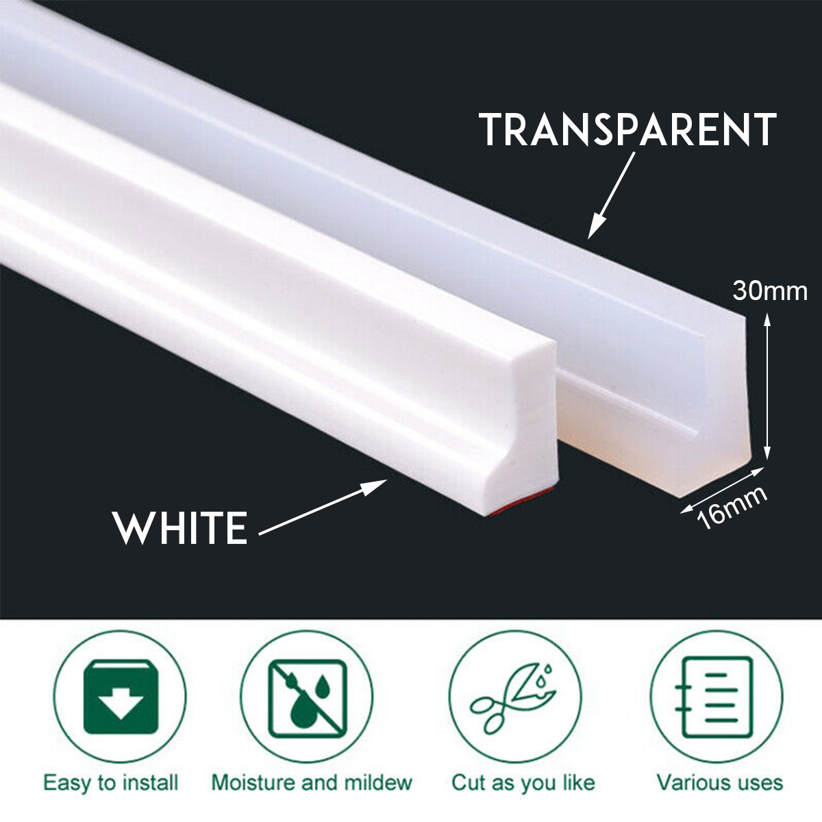 Bathroom-Kitchen-Foldable-Water-Stopper-Self-adhesive-Rubber-Dam-Shower-Barrier-WhiteTransparent-1759927-2