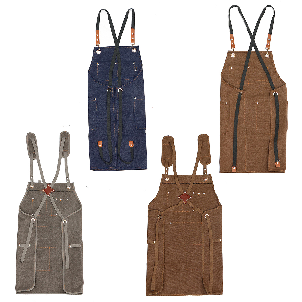 Canvas-Woodworking-Apron-Shop-Apron-Pockets-Waxed-Wax-Cloth-Waterproof-Apron-Chef-Tool-Storage-1756304-2