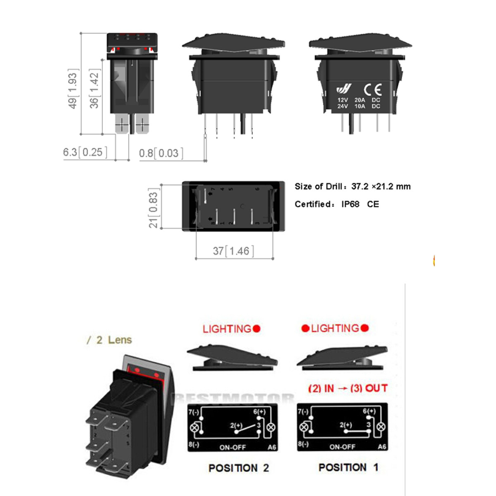 Car-Boat-Marine-Waterproof-Dual-Red-5-Pins-LED-Light-RV-Laser-Rocker-On-Off-Driving-Switch-1547172-3