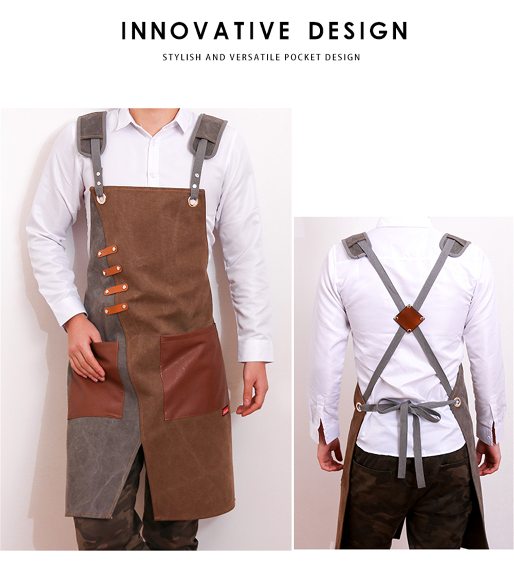 Cowboy-Denim-Apron-Shop-Apron-Pockets-Waxed-Wax-Cloth-Waterproof-Apron-Woodworking-Chef-Tool-Storage-1781332-1
