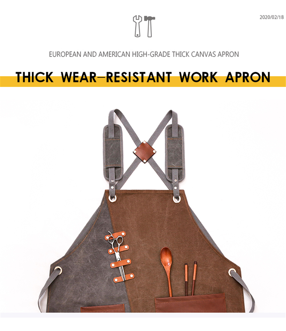 Cowboy-Denim-Apron-Shop-Apron-Pockets-Waxed-Wax-Cloth-Waterproof-Apron-Woodworking-Chef-Tool-Storage-1781332-5
