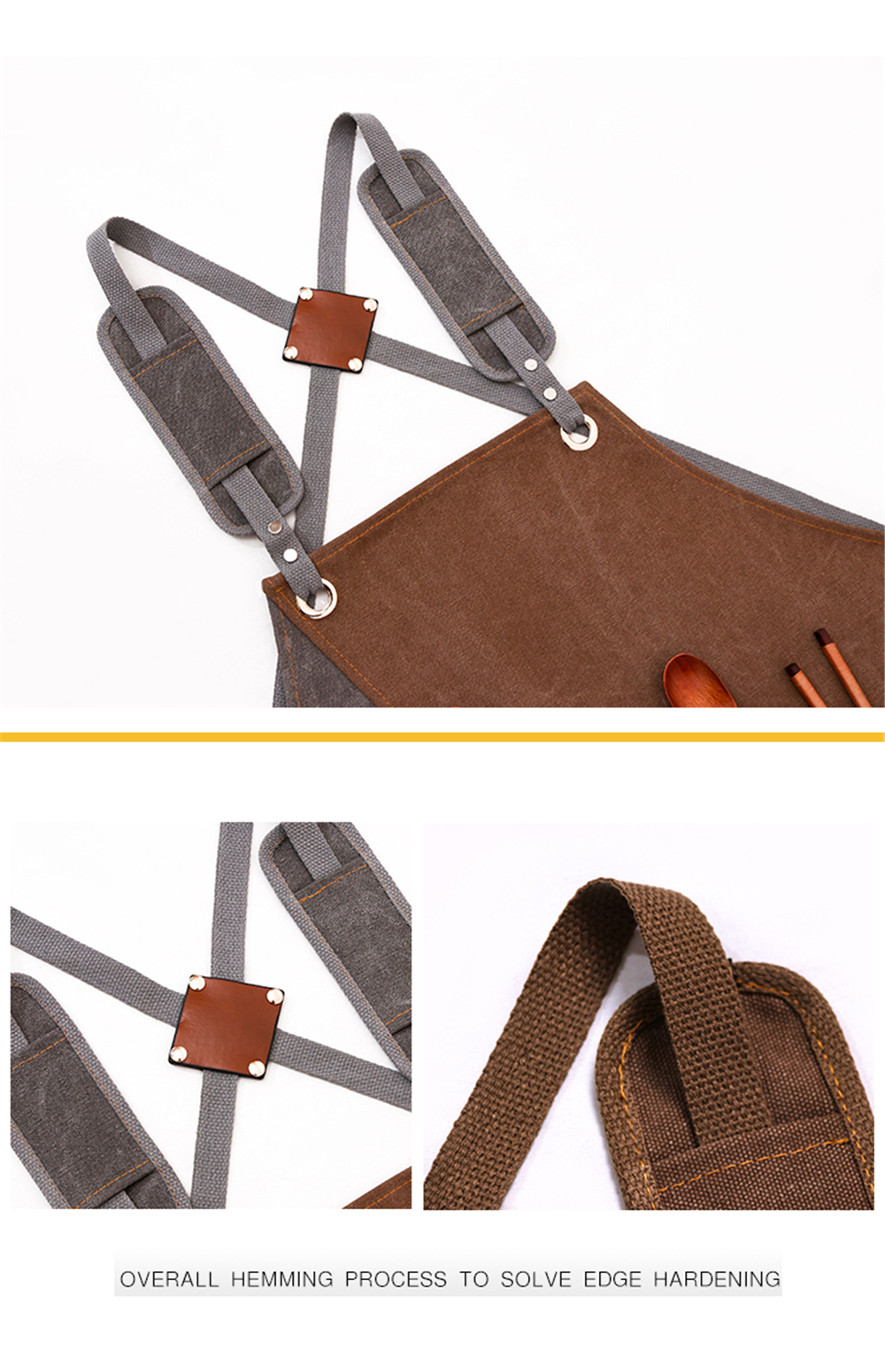Cowboy-Denim-Apron-Shop-Apron-Pockets-Waxed-Wax-Cloth-Waterproof-Apron-Woodworking-Chef-Tool-Storage-1781332-6
