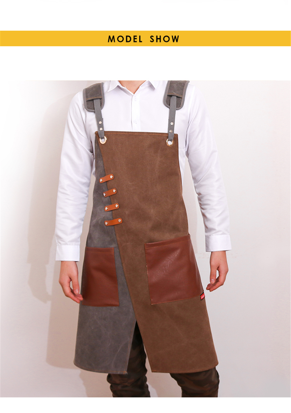 Cowboy-Denim-Apron-Shop-Apron-Pockets-Waxed-Wax-Cloth-Waterproof-Apron-Woodworking-Chef-Tool-Storage-1781332-8