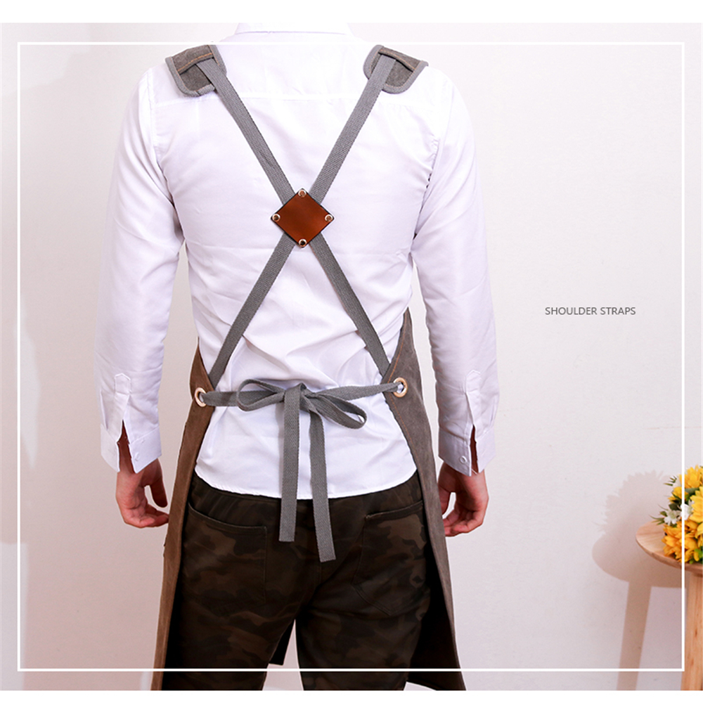 Cowboy-Denim-Apron-Shop-Apron-Pockets-Waxed-Wax-Cloth-Waterproof-Apron-Woodworking-Chef-Tool-Storage-1781332-9