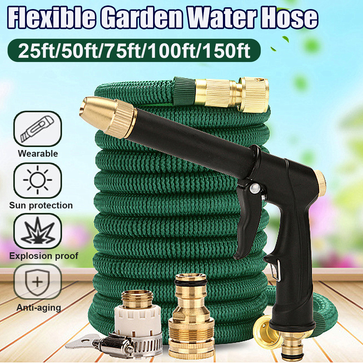 Dark-Green-Expandable-Flexible-Water-Hoses-Telescopic-Pipe-Full-Copper-Connector-for-Car-Wash-Tool-1808817-1