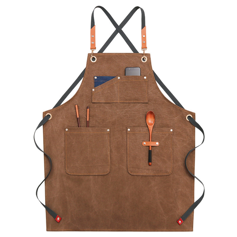 Multi-pocket-Canvas-Work-Apron-Washable-Dust-proof-Apron-For-Craftsman-Carpenter-Mason-1774564-2