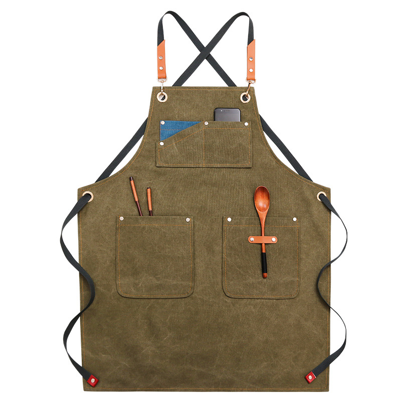 Multi-pocket-Canvas-Work-Apron-Washable-Dust-proof-Apron-For-Craftsman-Carpenter-Mason-1774564-5