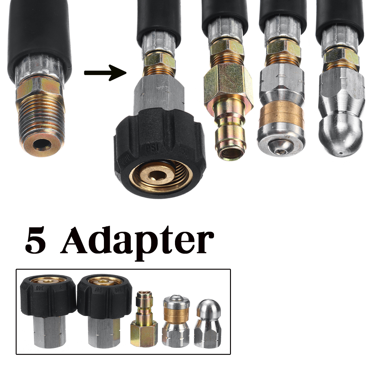 Pressure-Washer-Replaced-Hose-40MPa-5800PSI--W-5-x-Adapter-For-Most-of-Karcher-1616229-2