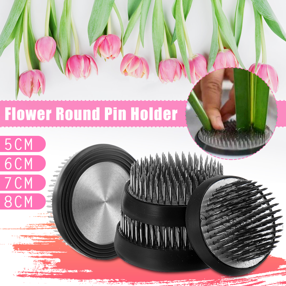 Round-Ikebana-Kenzan-Flower-Frog-Arranger-Holder-Art-Fixed-Arranging-Tools-Pin-Holder-1695816-2