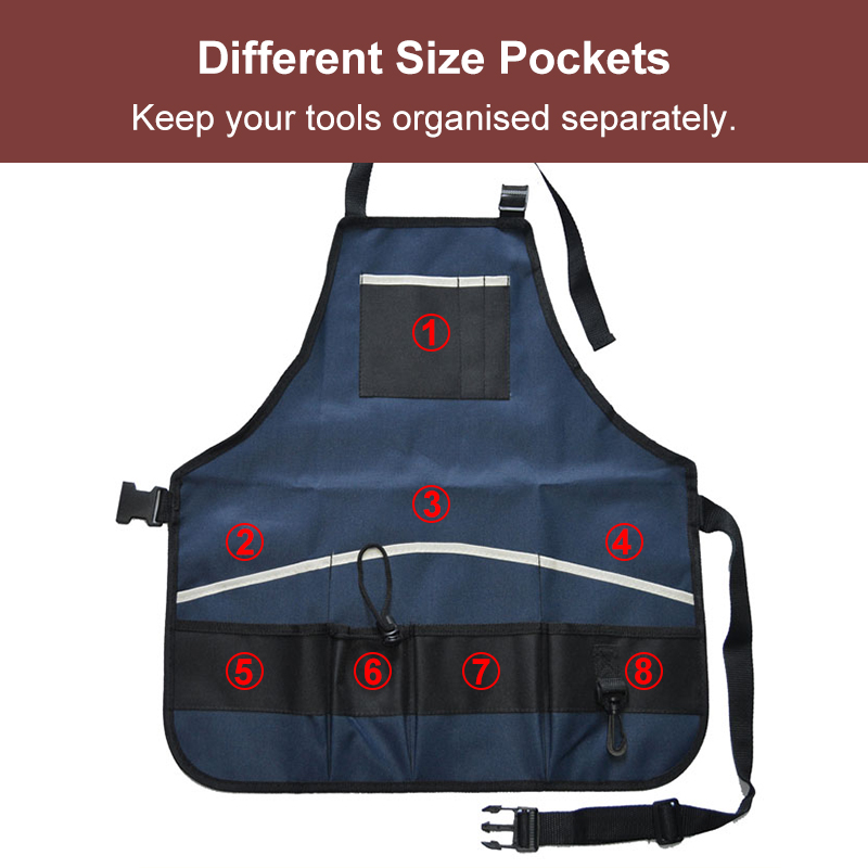Waxed-Canvas-Work-Apron-Waterproof-Pockets-Garden-Kitchen-Tool-Woodworking-Cloth-1764292-2