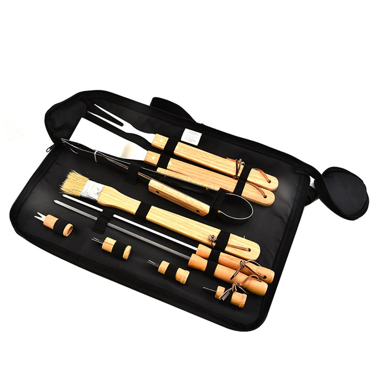 10Pcs-BBQ-Tools-Set-BarbecueGrilling-Utensil-Kit-Scraper-Fork-Brush-Clip-1809121-11