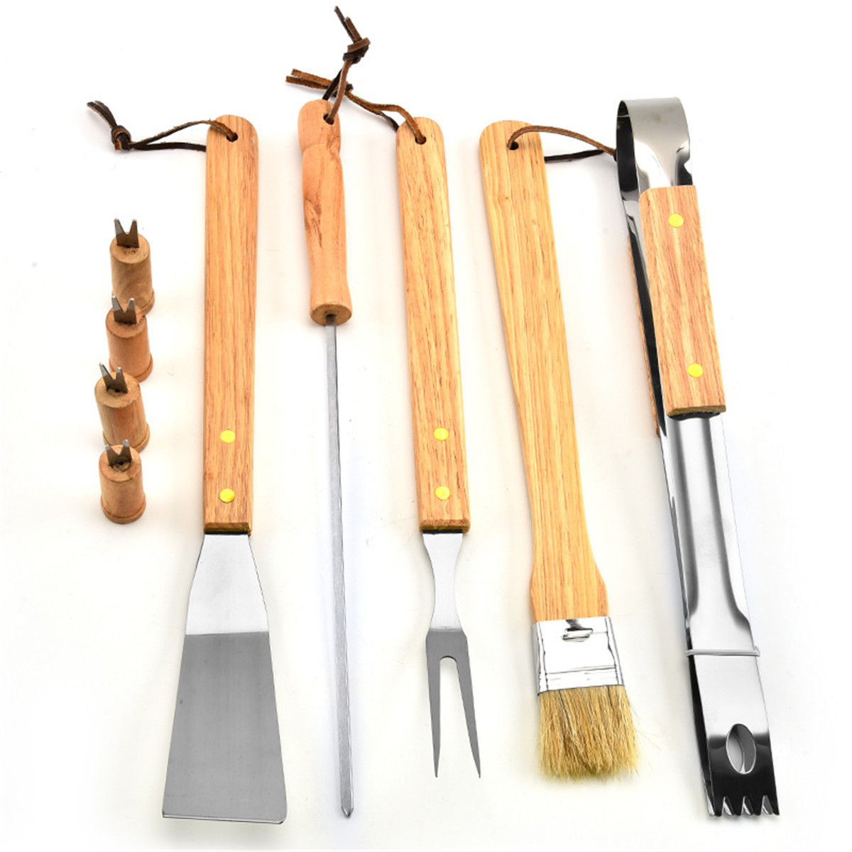 10Pcs-BBQ-Tools-Set-BarbecueGrilling-Utensil-Kit-Scraper-Fork-Brush-Clip-1809121-10