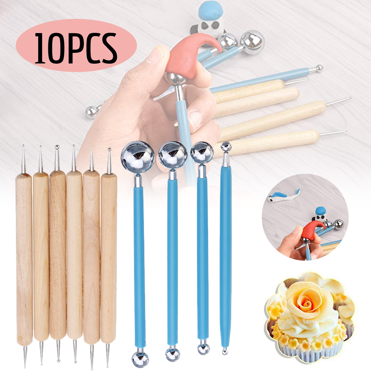 10Pcs-DIY-Dotting-Tool-Ball-Styluses-Tools-Kit-For-Mandala-Rock-Painting-Pottery-Clay-1467463-1