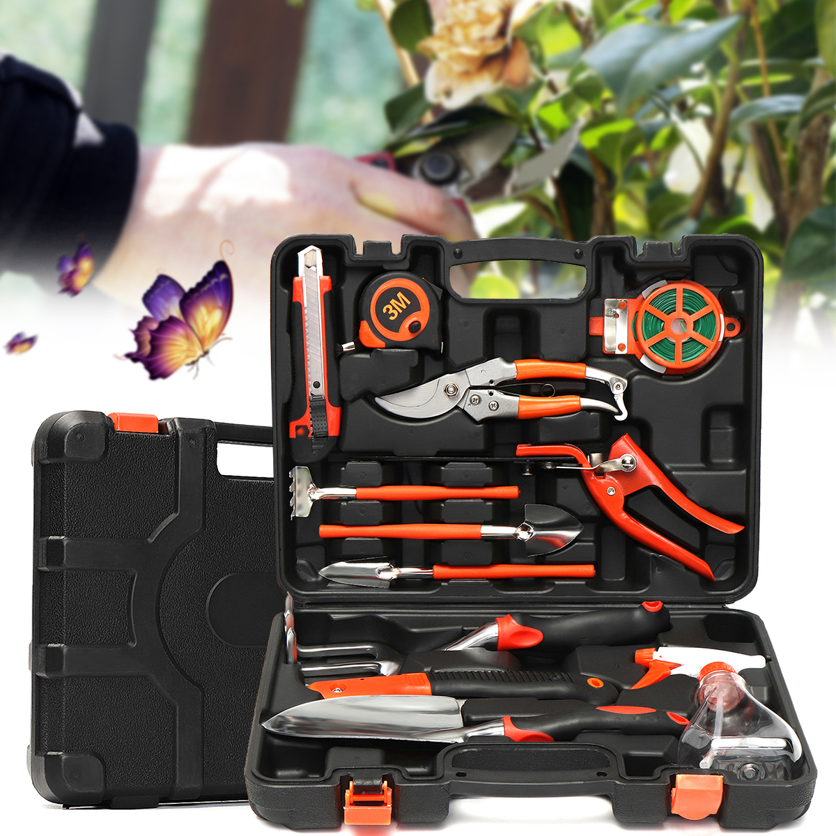 12Pcs-Multifuntional-Carbon-Steel-Household-Garden-Tools-Set-Kit-Hardware-Toolbox-1311215-1