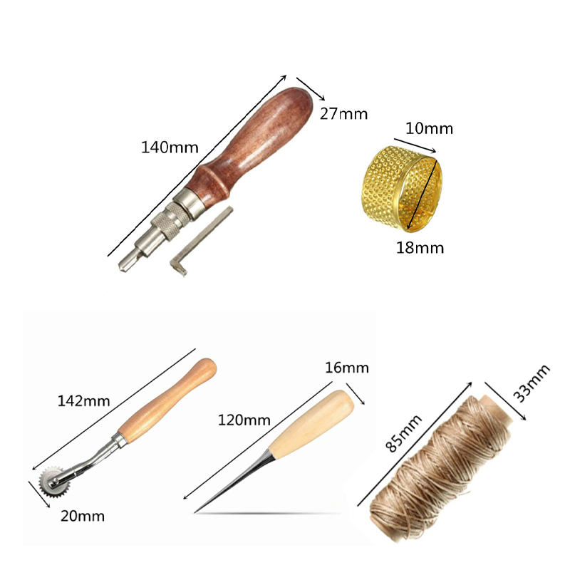 14Pcs-Professional-Leather-Craft-Working-Tools-Kit-for-Hand-Sewing-Tools-DIY-1902746-3
