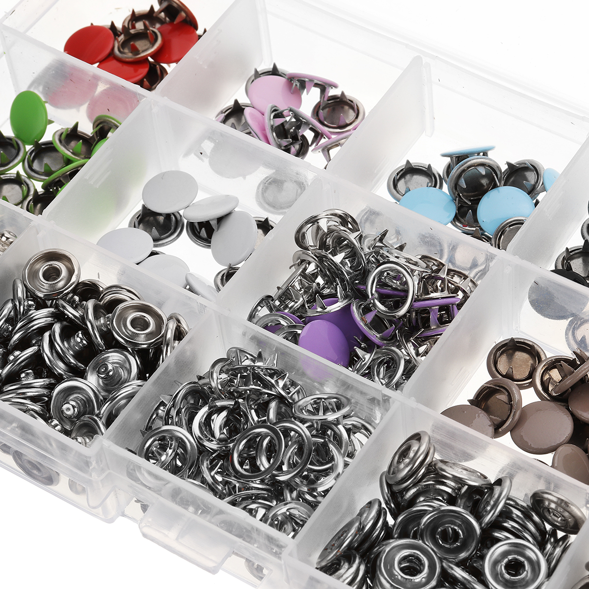 150-Sets-Stainless-Steel-Buttons-Snaps-Fasteners-Dummy-Clips-Press-Studs-10-Colors-1451584-4