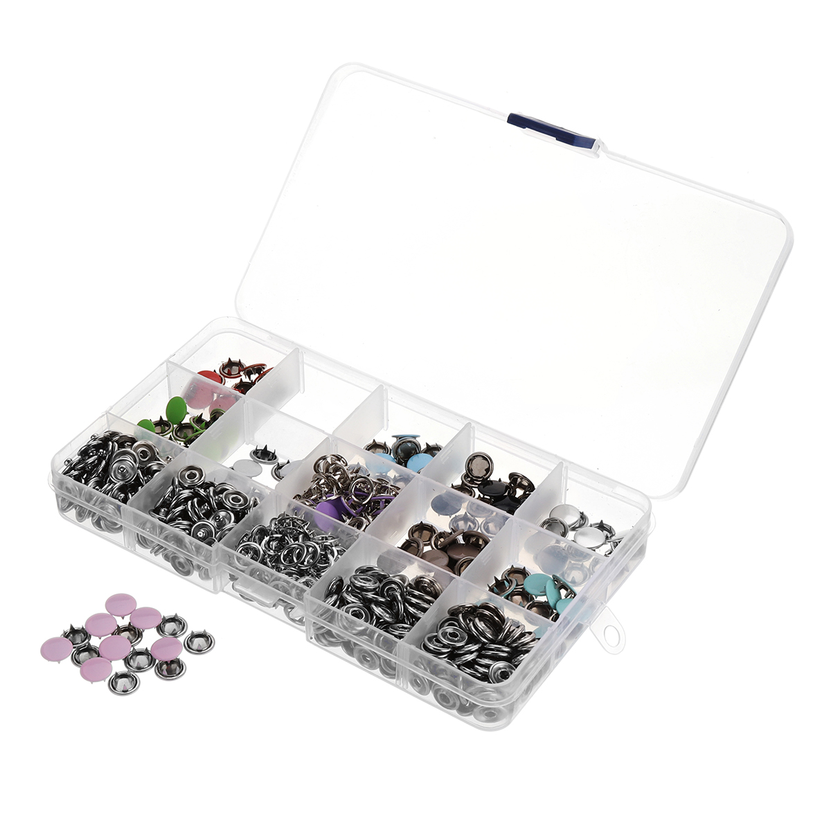 150-Sets-Stainless-Steel-Buttons-Snaps-Fasteners-Dummy-Clips-Press-Studs-10-Colors-1451584-6