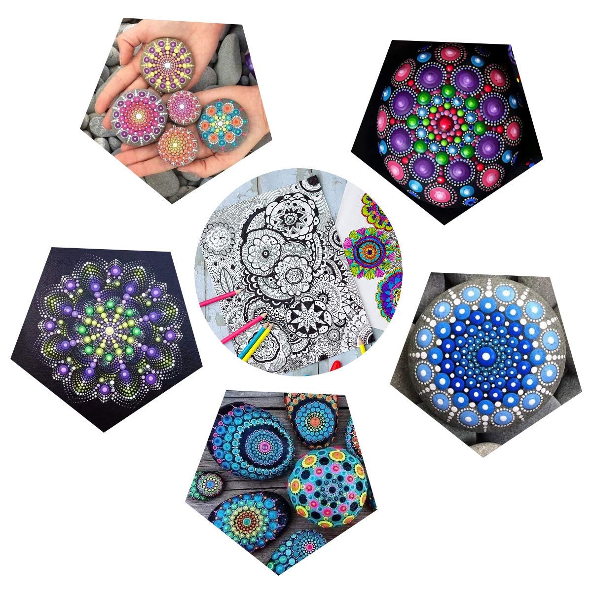 15pcs-Mandala-Dotting-Painting-Rocks-Drawing-Pen-Stencil-Paint-Tray-Tools-Kit-DIY-1448927-2