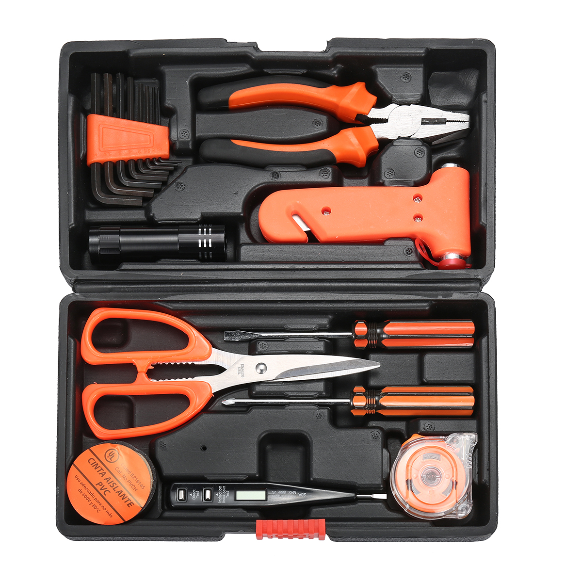 18Pcs-Multifuntional-Tools-Set-Steel-Household-Woodworking-Kits-Hardware-Toolbox-Tools-Kit-1269409-2