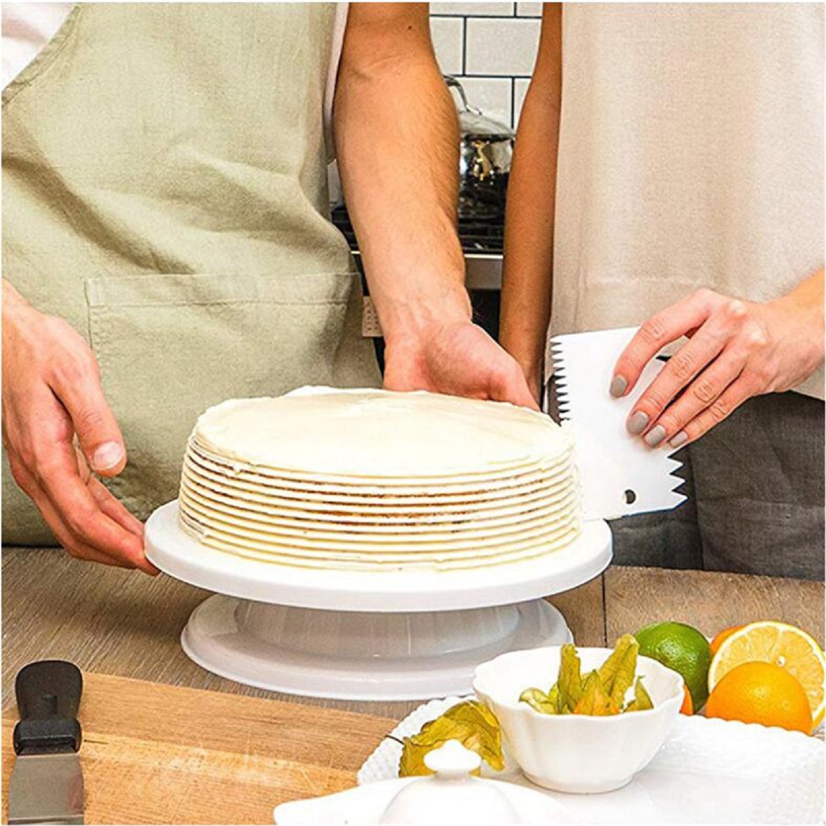 21pcs-Cake-Decorating-Tool-Kit-Baking-Fondant-Supplies-Turntable-Bag-Tip-Spatula-1796933-2