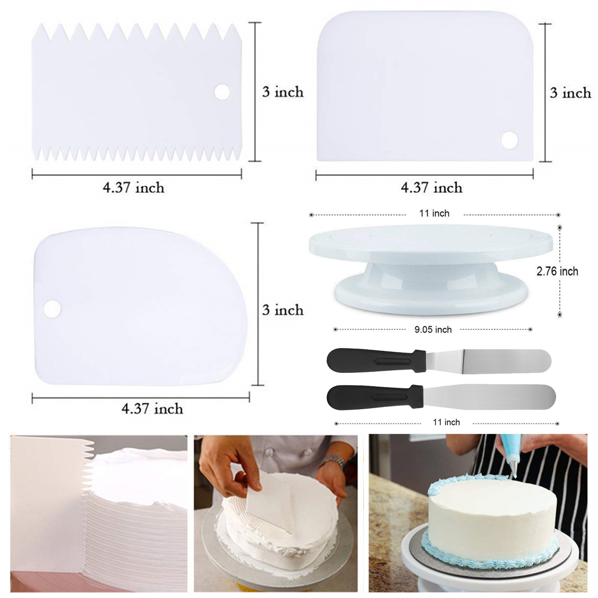 21pcs-Cake-Decorating-Tool-Kit-Baking-Fondant-Supplies-Turntable-Bag-Tip-Spatula-1796933-4