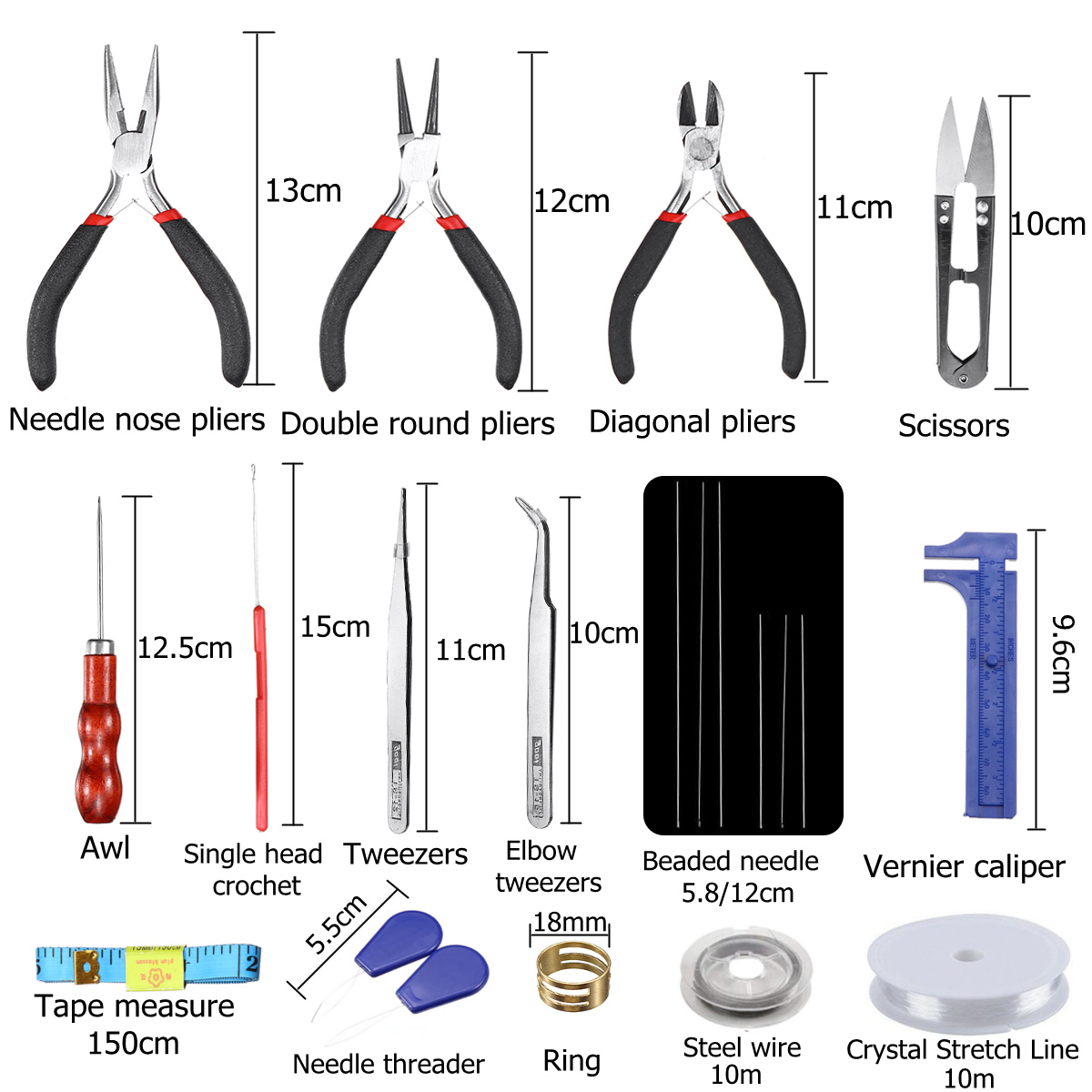 22Pcs-Jewelry-Making-Tools-Repair-Kit-Jewelry-Pliers-Beading-Wire-Set-DIY-Craft-1713659-2