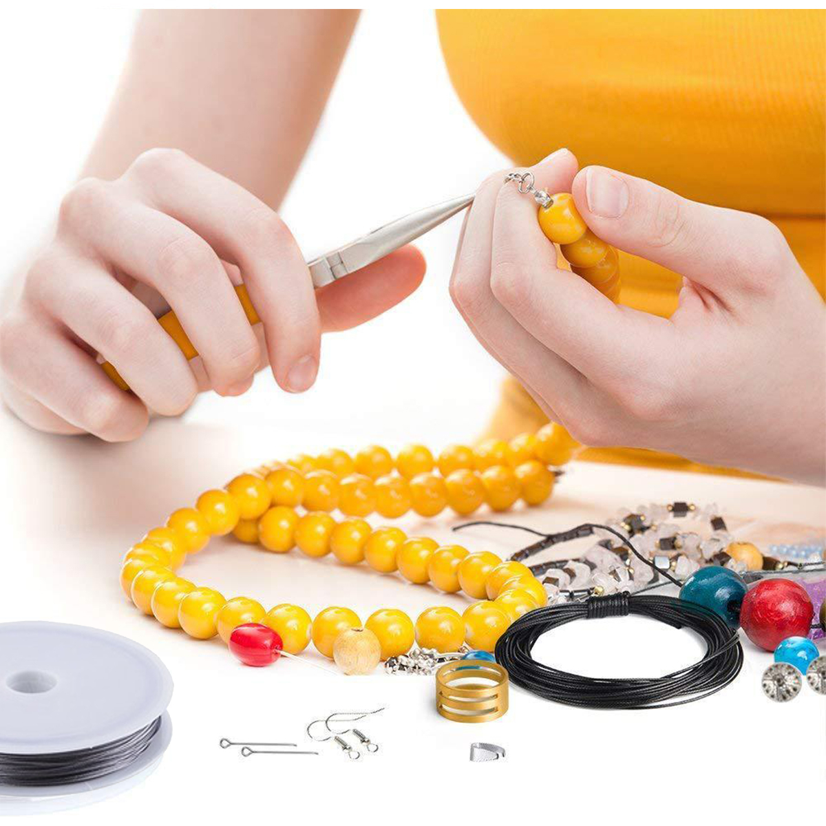22Pcs-Jewelry-Making-Tools-Repair-Kit-Jewelry-Pliers-Beading-Wire-Set-DIY-Craft-1713659-15