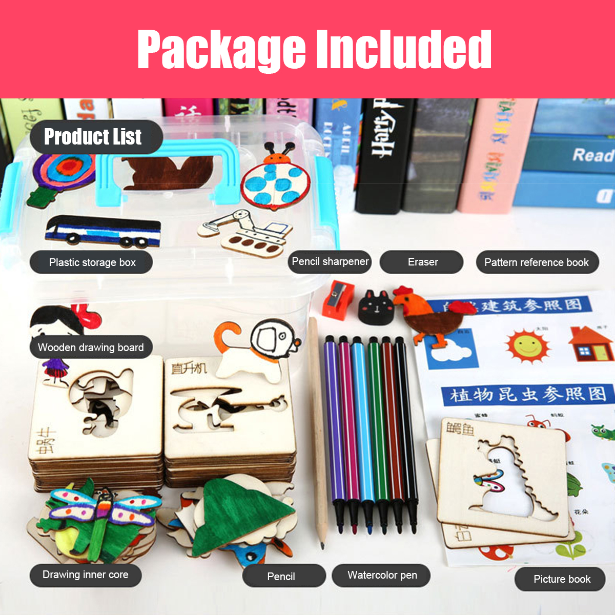 243660x-Color-Painting-Tools-Kit-Painting-Template-Graffiti-Kid-Handmade-Wooden-Toy-1658630-10