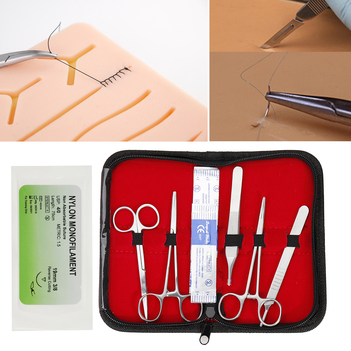 25-In-1-Skin-Suture-Surgical-Training-Kit-Silicone-Pad-Needle-Scissors-Tools-Kit-1417313-2