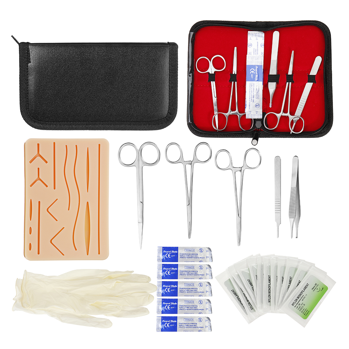 25-In-1-Skin-Suture-Surgical-Training-Kit-Silicone-Pad-Needle-Scissors-Tools-Kit-1417313-10