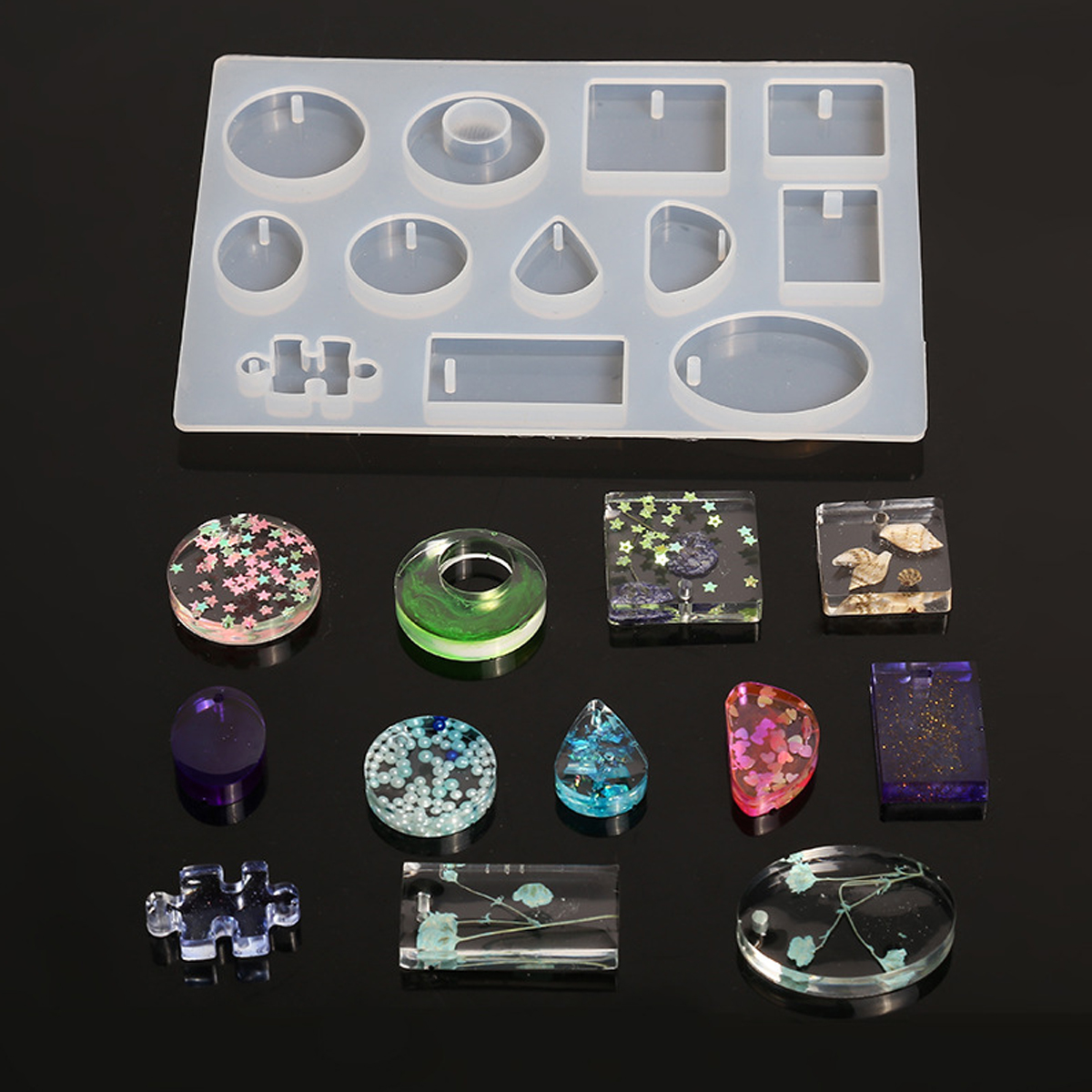 285Pcs-Resin-Casting-Molds-Kit-Silicone-Making-Jewelry-DIY-Pendant-Craft-Mould-Tools-Kit-1808480-6