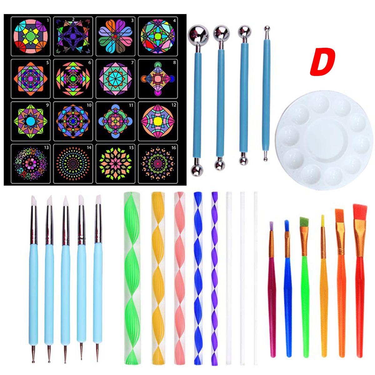 40Pcs-Mandala-Dotting-Tools-Set-Kit-Painting-Rocks-Stone-Art-Pen-Paint-Stencil-Tools-Kit-1725544-7