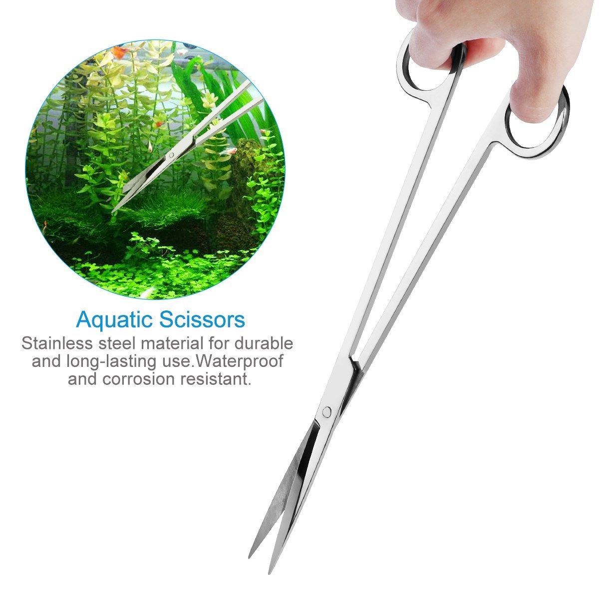 5Pcs-Stainless-Steel-Aquarium-Aquascaping-Tank-Aquatic-Plant-Fish-Cutter-Tweezers-Tool-with-Pouch-1378932-3