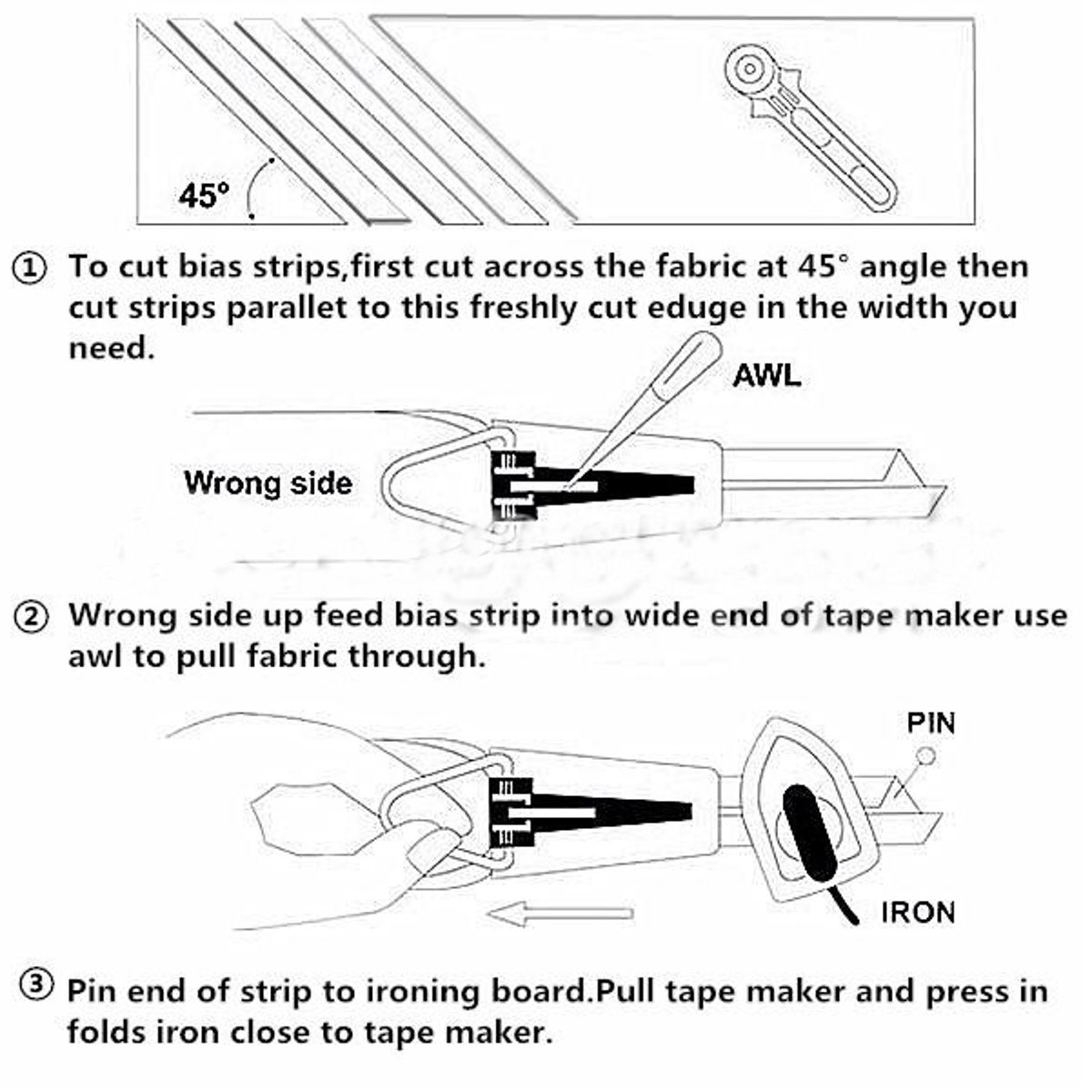 6121825mm-Fabric-Bias-Binding-Tape-Maker-Kit-Set-Binder-Foot-For-Sewing-Quilting--AWL-1114495-3
