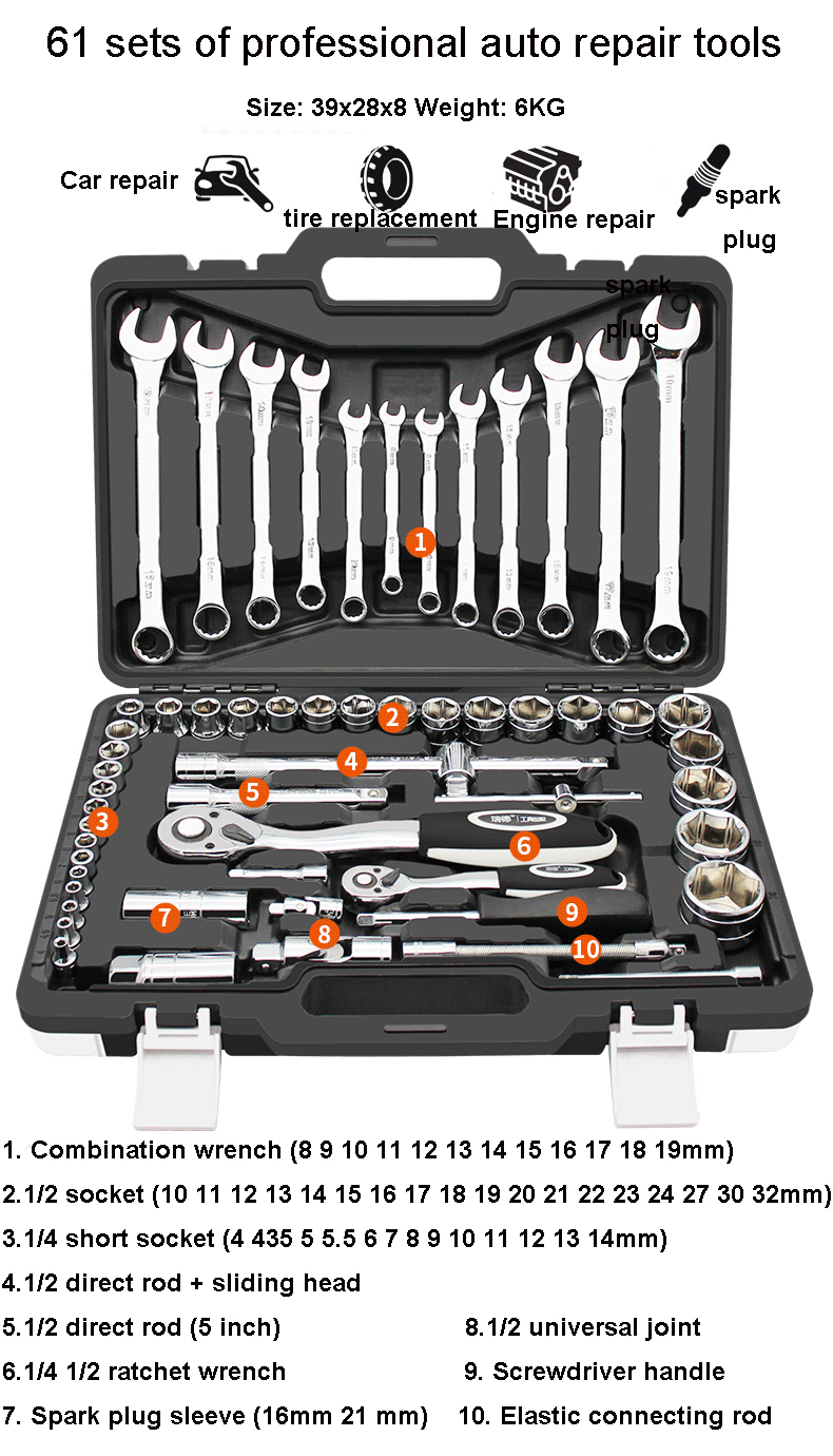 CREST-61PCS-Professional-Car-Repair-Hand-Tool-Set-General-Tool-Kit-with-Plastic-Toolbox-Storage-Case-1681986-10