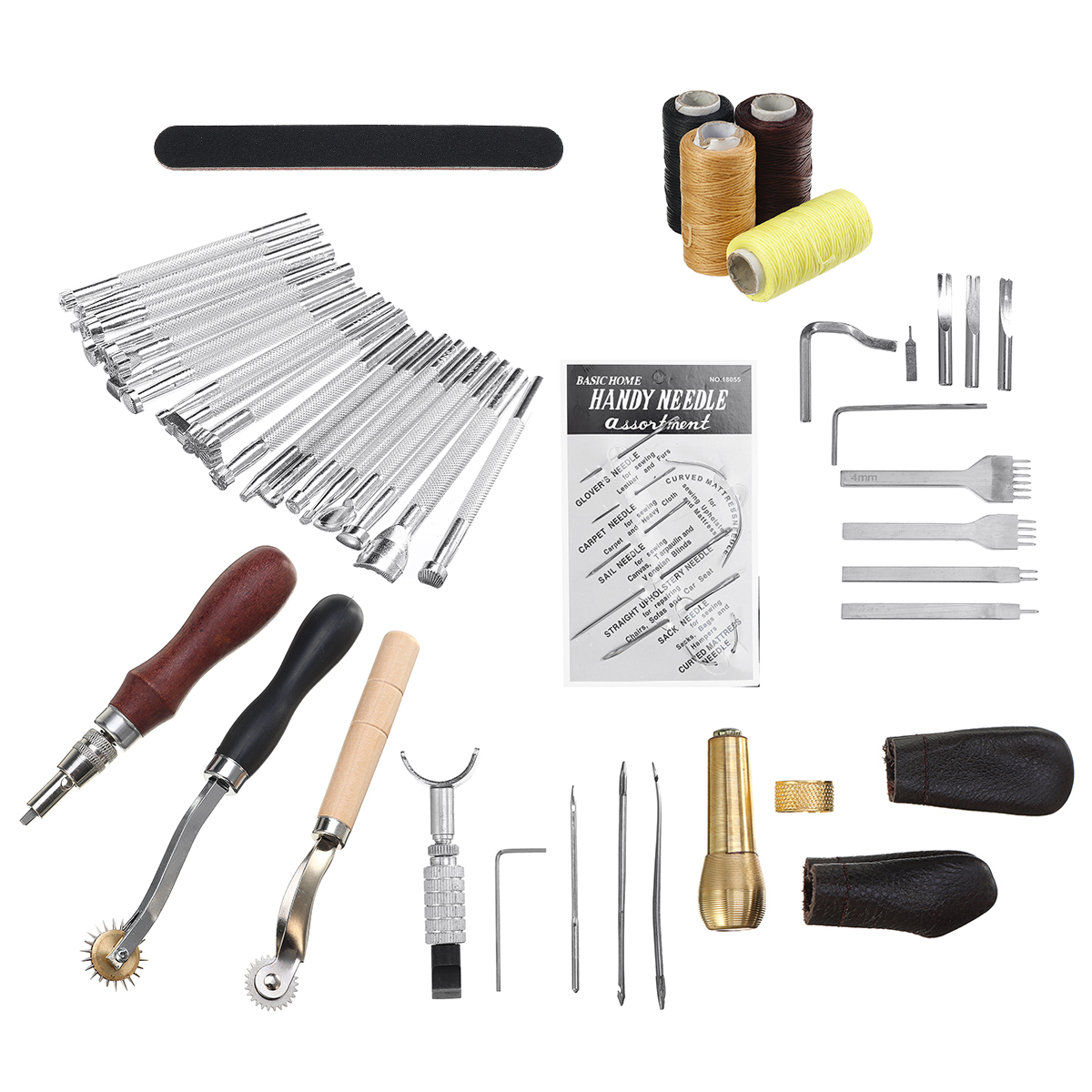 Leather-Sewing-Thread-Carving-DIY-Leather-Craft-Tools-Hand-Stitching-Kit-Set-1693486-3