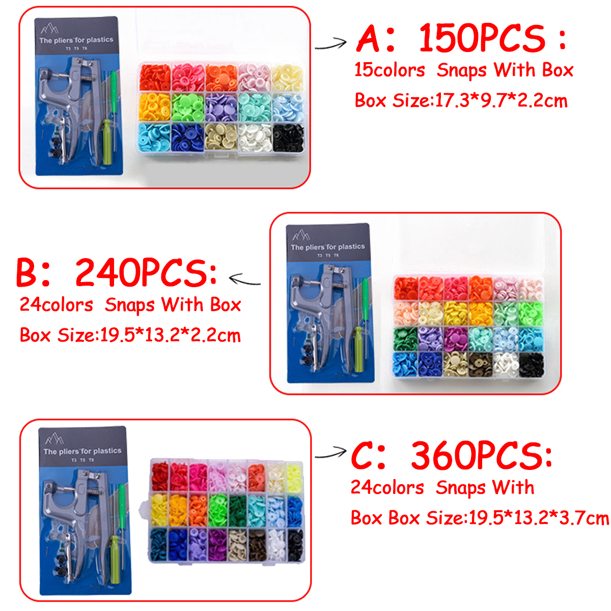 T5-Plastic-Fastener-Snap-150240360Pcs-Closures-Buttons-for-Cloth-Resin-Press-1708775-2