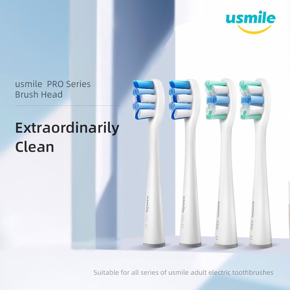 USMILE-4PCS-Pro-Replacement-Head-Brush-Heads-Grey-For-usmile-Electric-Toothbrush-Deep-Cleaning-Tooth-1960714-5