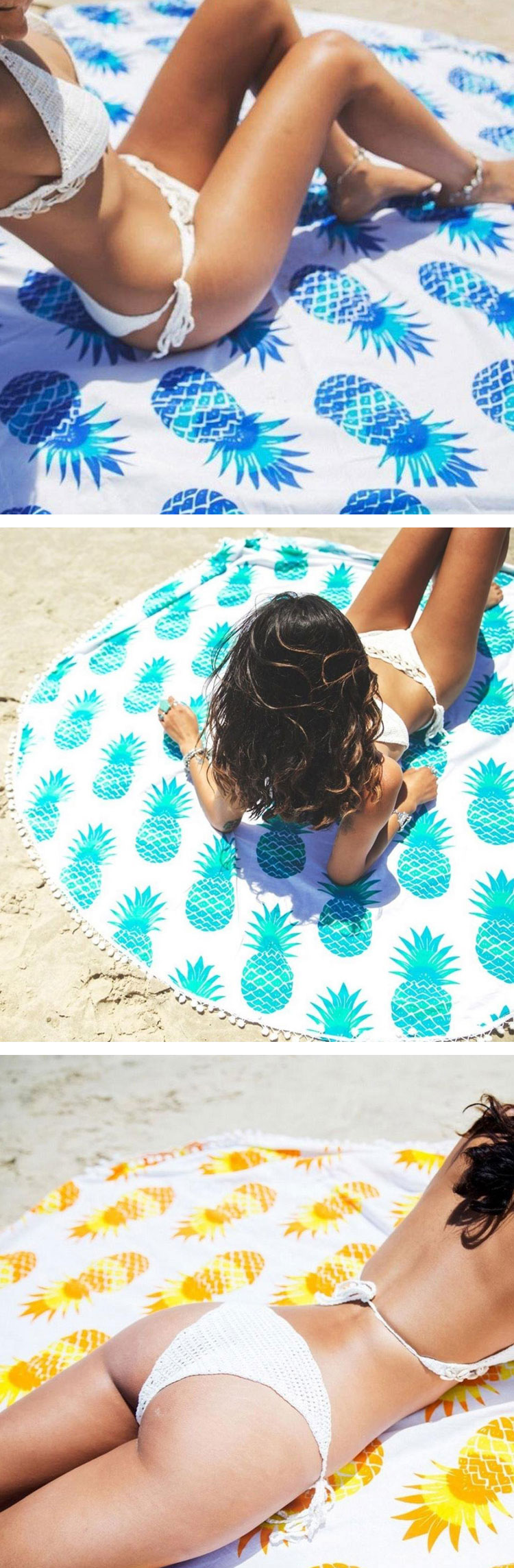 150cm-Donut-Pizza-Pineaaple-Printing-Thin-Dacron-Beach-Towel-Shawl-Bed-Sheet-Tapestry-1067092-3