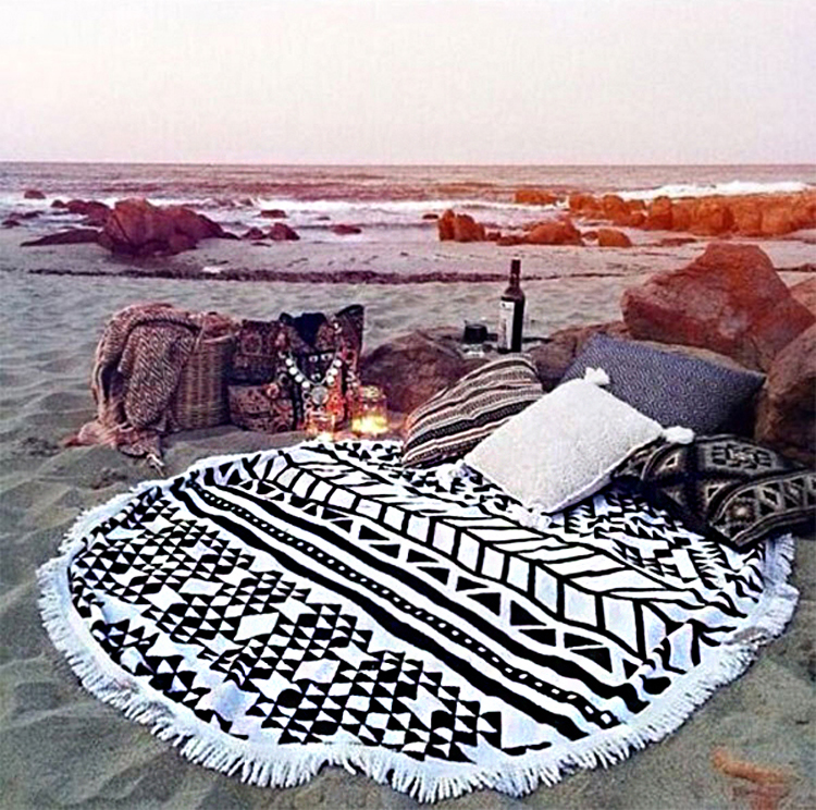 150cm-Pure-Cotton-Cut-Pile-Printing-Round-Beach-Towel-Yoga-Mat-Bed-Sheet-Tapestry-Tablecloth-1073160-1