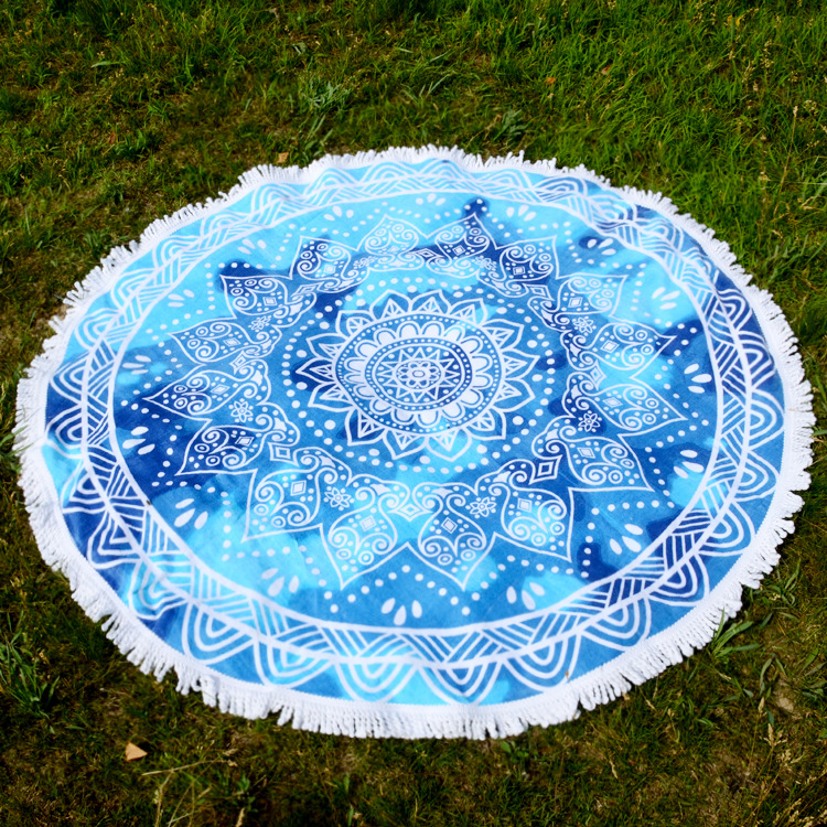 150cm-Pure-Cotton-Cut-Pile-Printing-Round-Beach-Towel-Yoga-Mat-Bed-Sheet-Tapestry-Tablecloth-1073160-5
