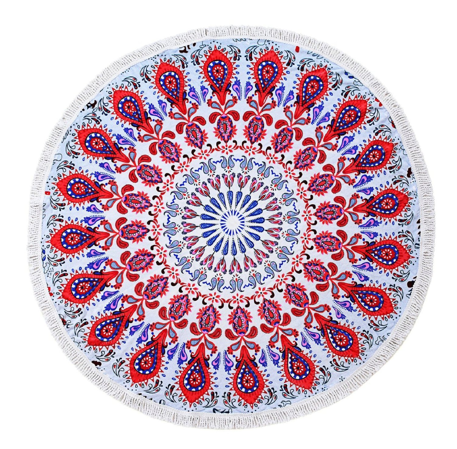 150cm-Pure-Cotton-Cut-Pile-Printing-Round-Beach-Towel-Yoga-Mat-Bed-Sheet-Tapestry-Tablecloth-1073160-7