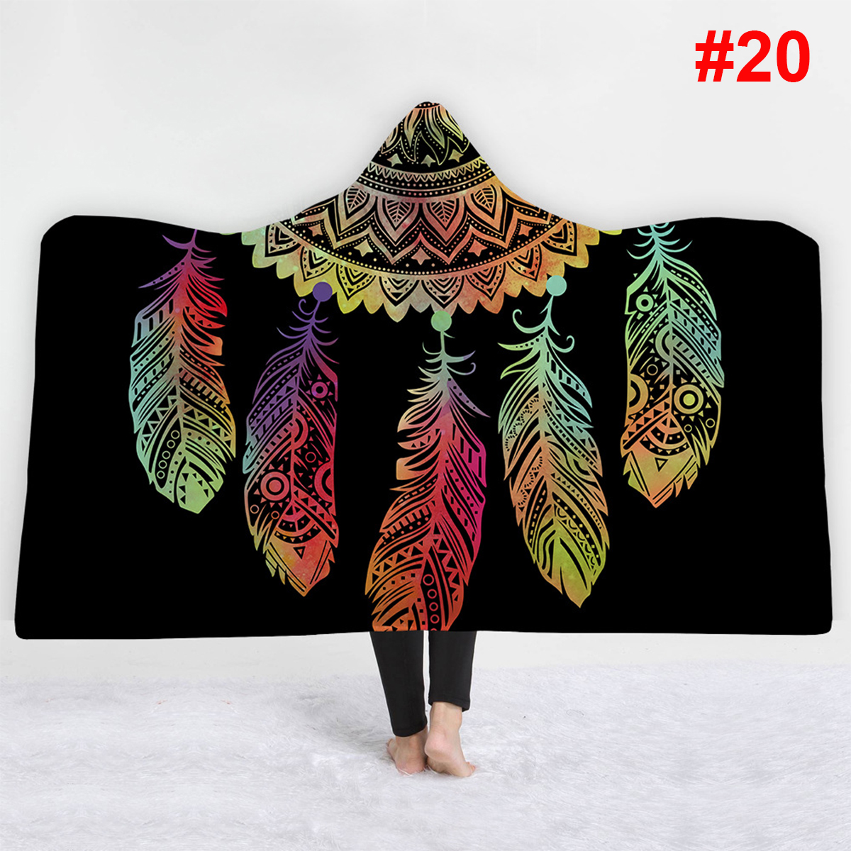 150x200cm-Bejirog-Hooded-Blanket-Adults-Child-Warm-Blankets-Wearable-Plush-Wrap-Mat-Thick-Nap-Soft-1636607-5