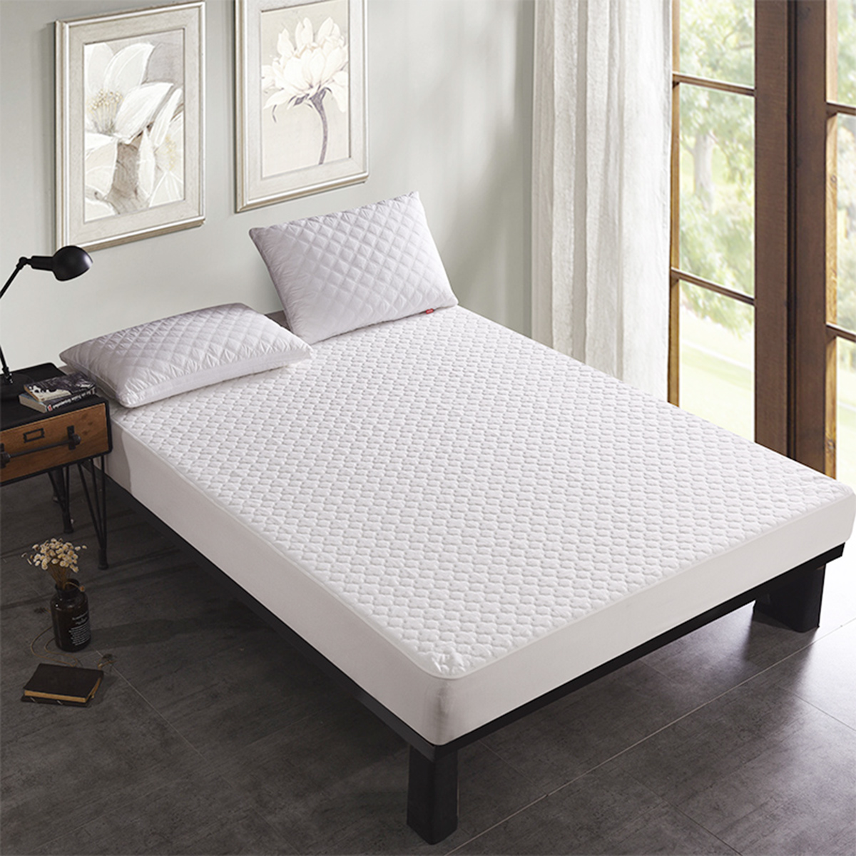 Multi-size-Washable-White-Quilted-Mattress-Covers-Waterproof-Protector-Pad-With-Tightly-Elastic-Band-1692754-9