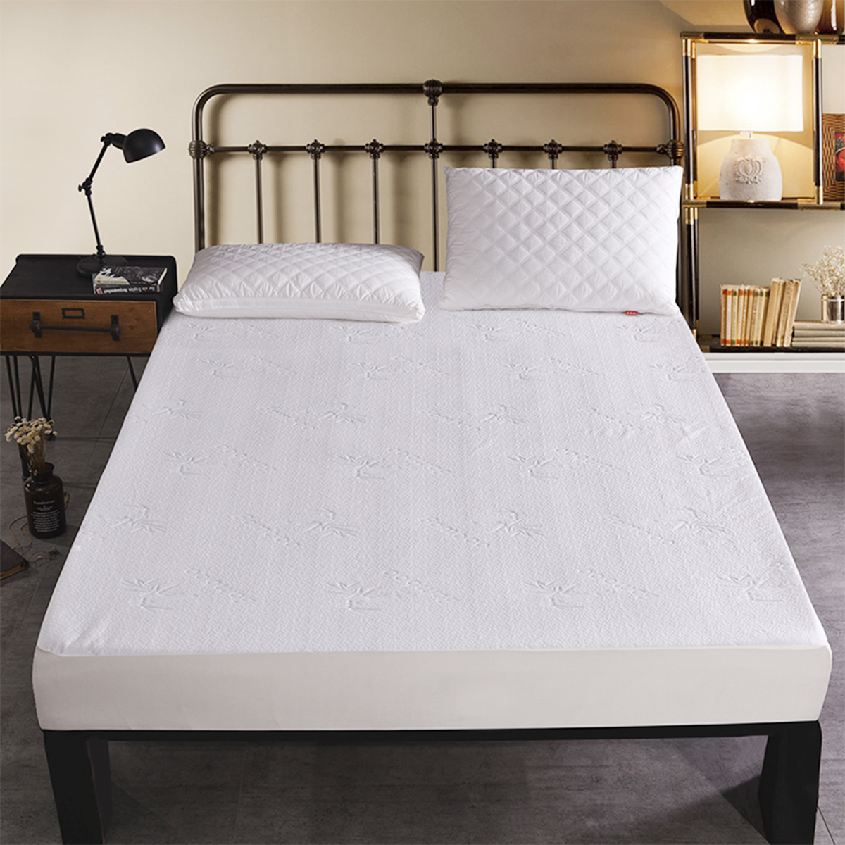 Waterproof-Bamboo-Jacquard-Mattress-Topper-Protector-Cover-Pad-Hypoallergenic-Bedding-Set-1688692-13