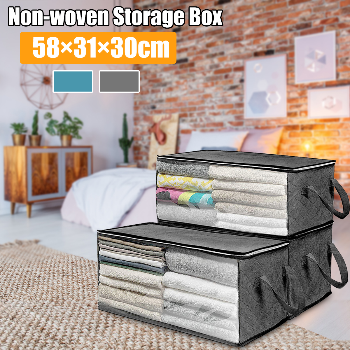 1-Pcs-Clothes-Storage-Bag-Foldable-Zipper-Organizer-Pillows-Quilt-Bedding-Bag-Luggage-Bag-1653003-1