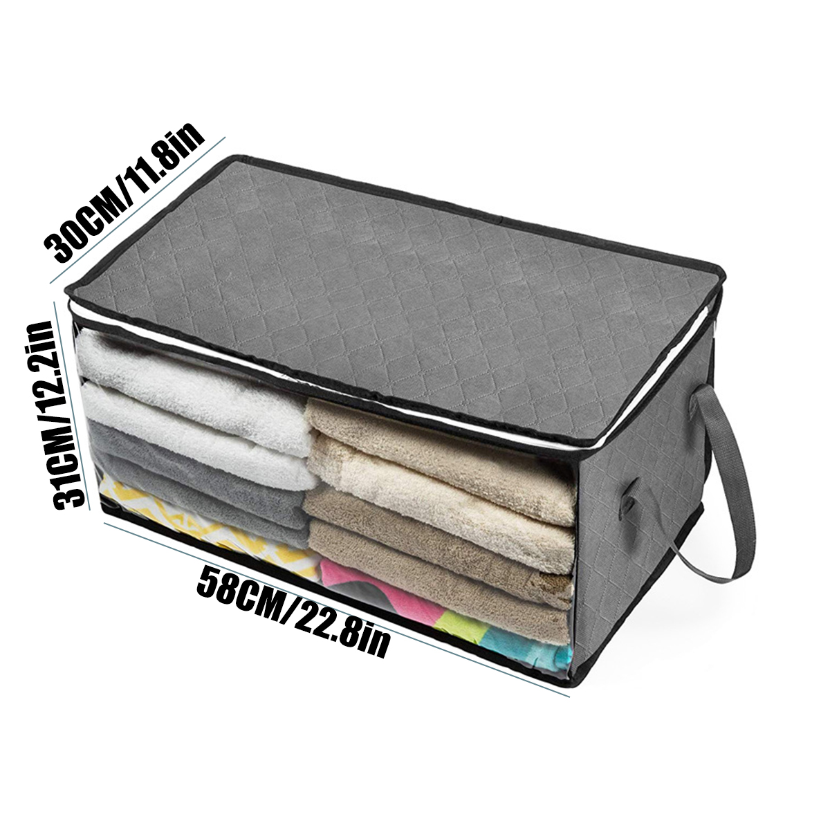 1-Pcs-Clothes-Storage-Bag-Foldable-Zipper-Organizer-Pillows-Quilt-Bedding-Bag-Luggage-Bag-1653003-2