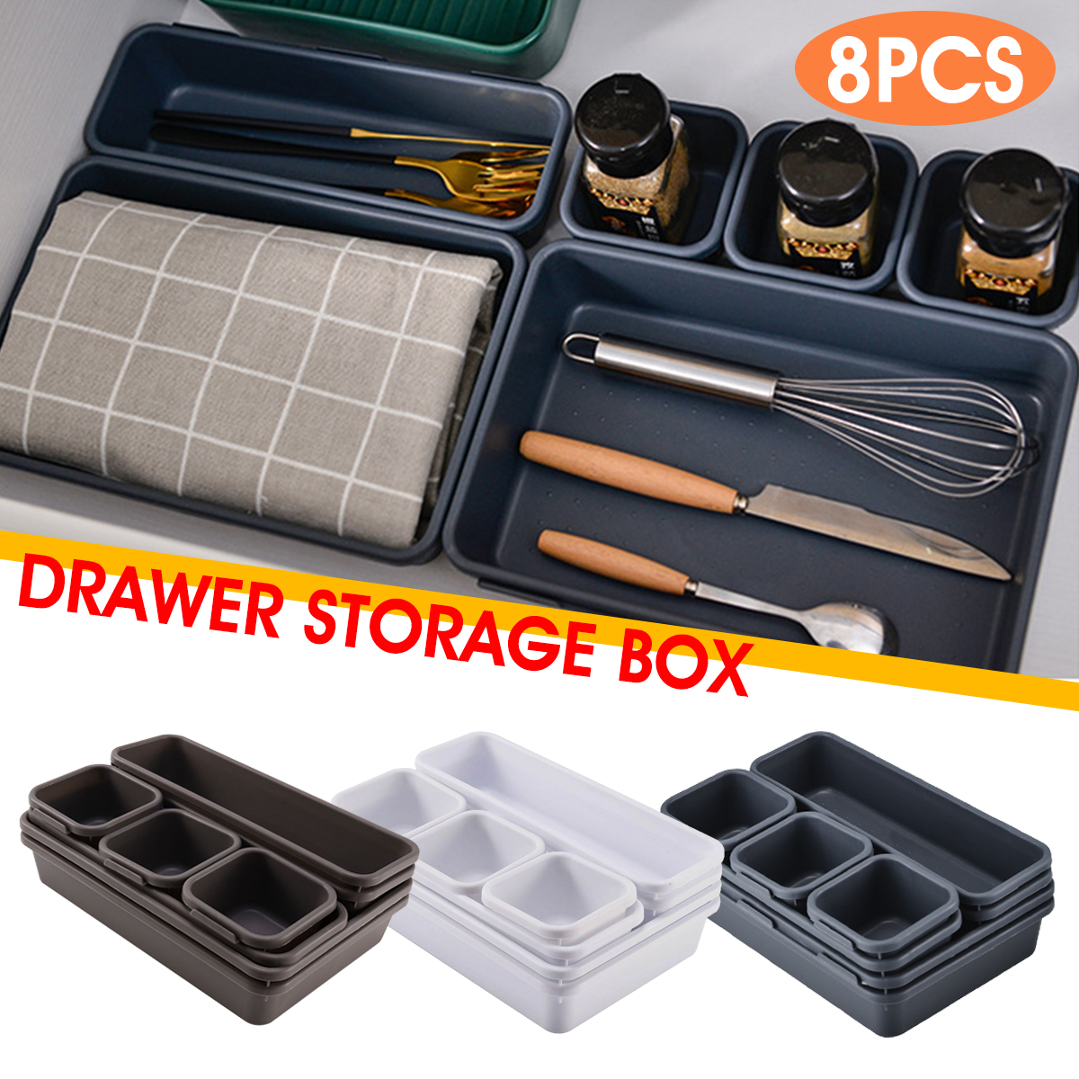 8PCS-Sundries-Storage-Plastic-Boxes-Set-Clothing-Underwear-Ties-Socks-Sorting-Divider-Cosmetic-Organ-1692818-1